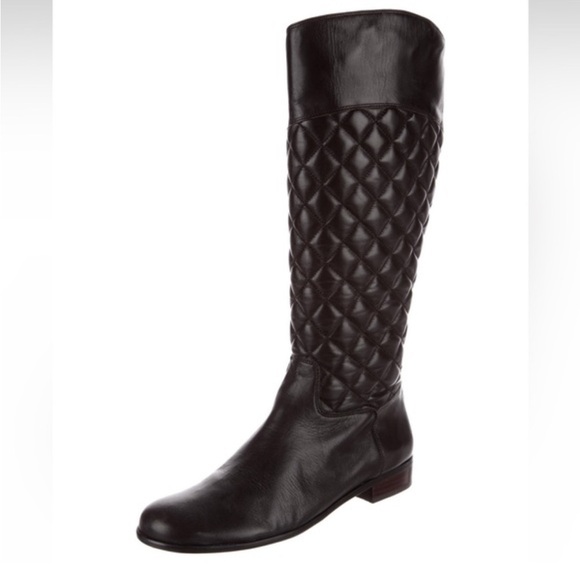 Corso Como Shoes - Corso Como Santona Quilted Leather Riding  Boots in Brown